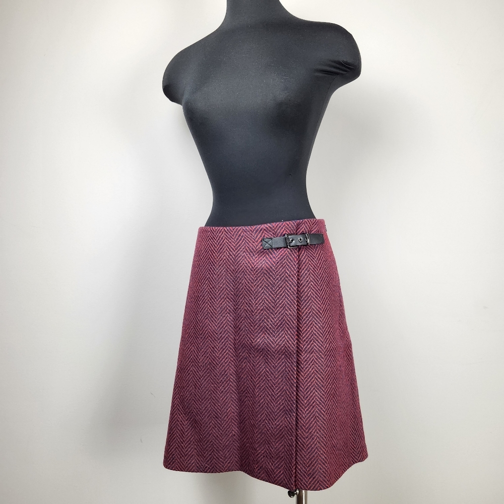 BODEN wool herringbone kilt style skirt